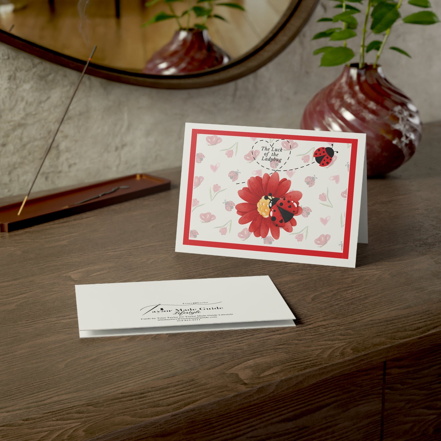 Lucky Ladybug, Greeting Cards (1, 10, 30, and 50pcs)