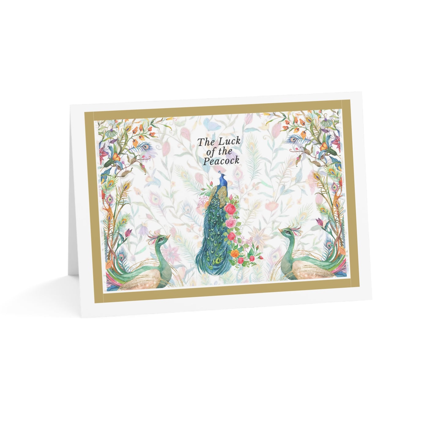 Lucky Peacock, Greeting Cards (1, 10, 30, and 50pcs)