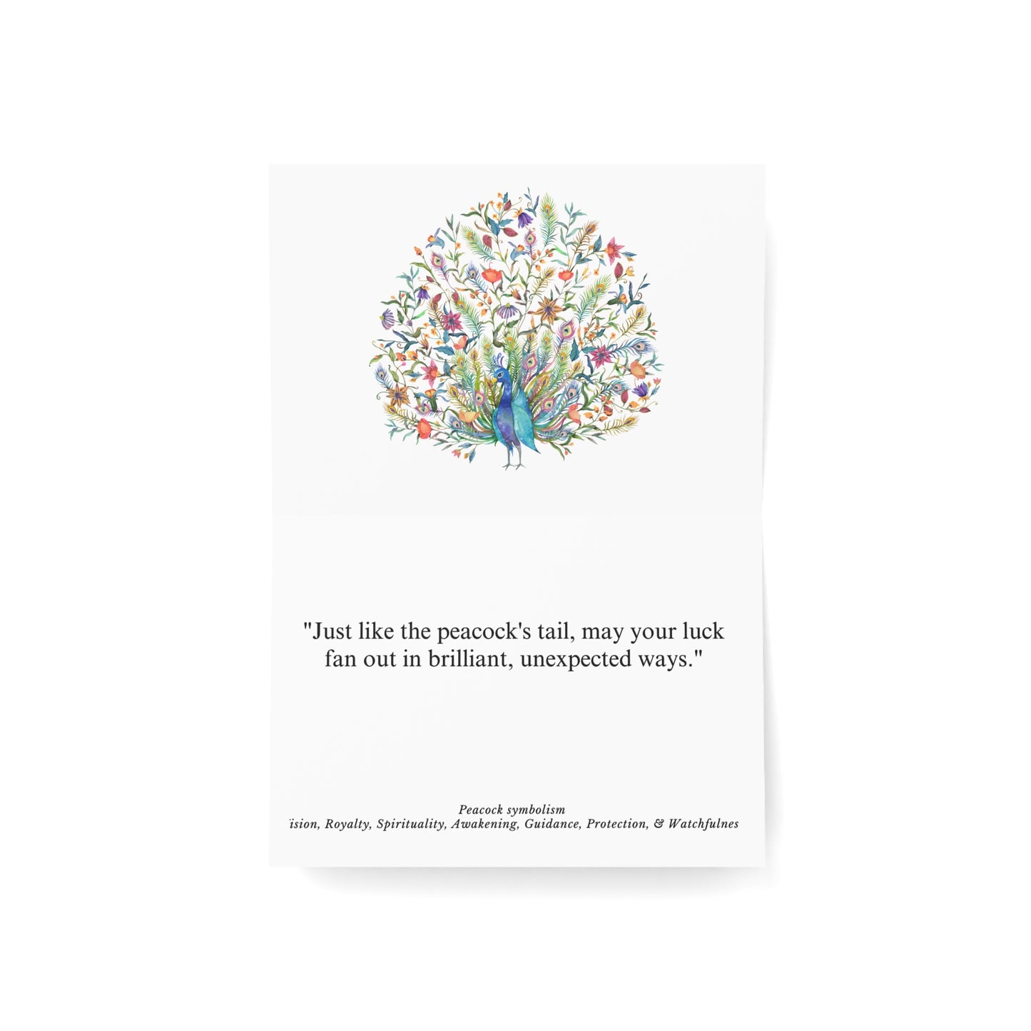 Lucky Peacock, Greeting Cards (1, 10, 30, and 50pcs)
