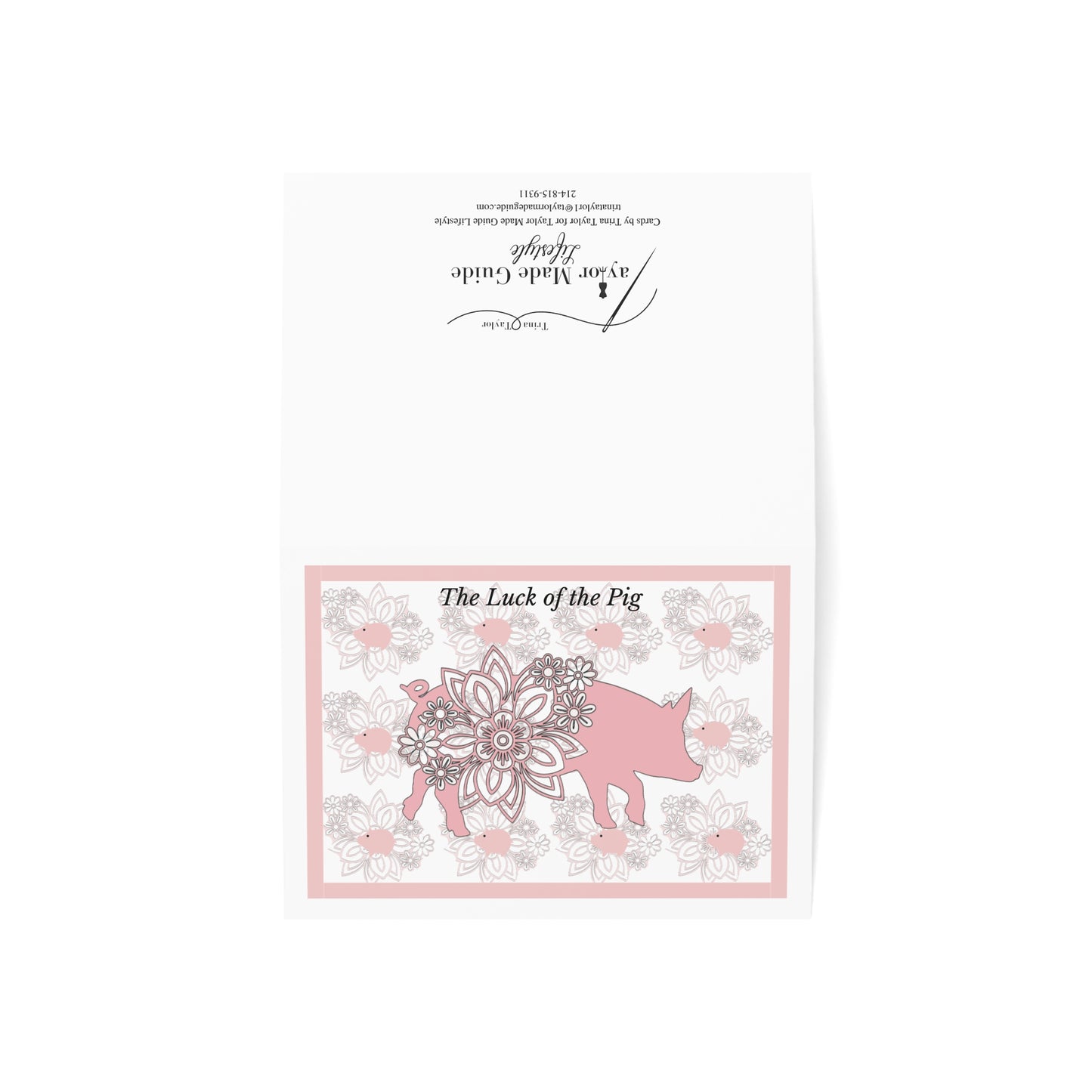 Lucky Pig, Greeting Cards (1, 10, 30, and 50pcs)