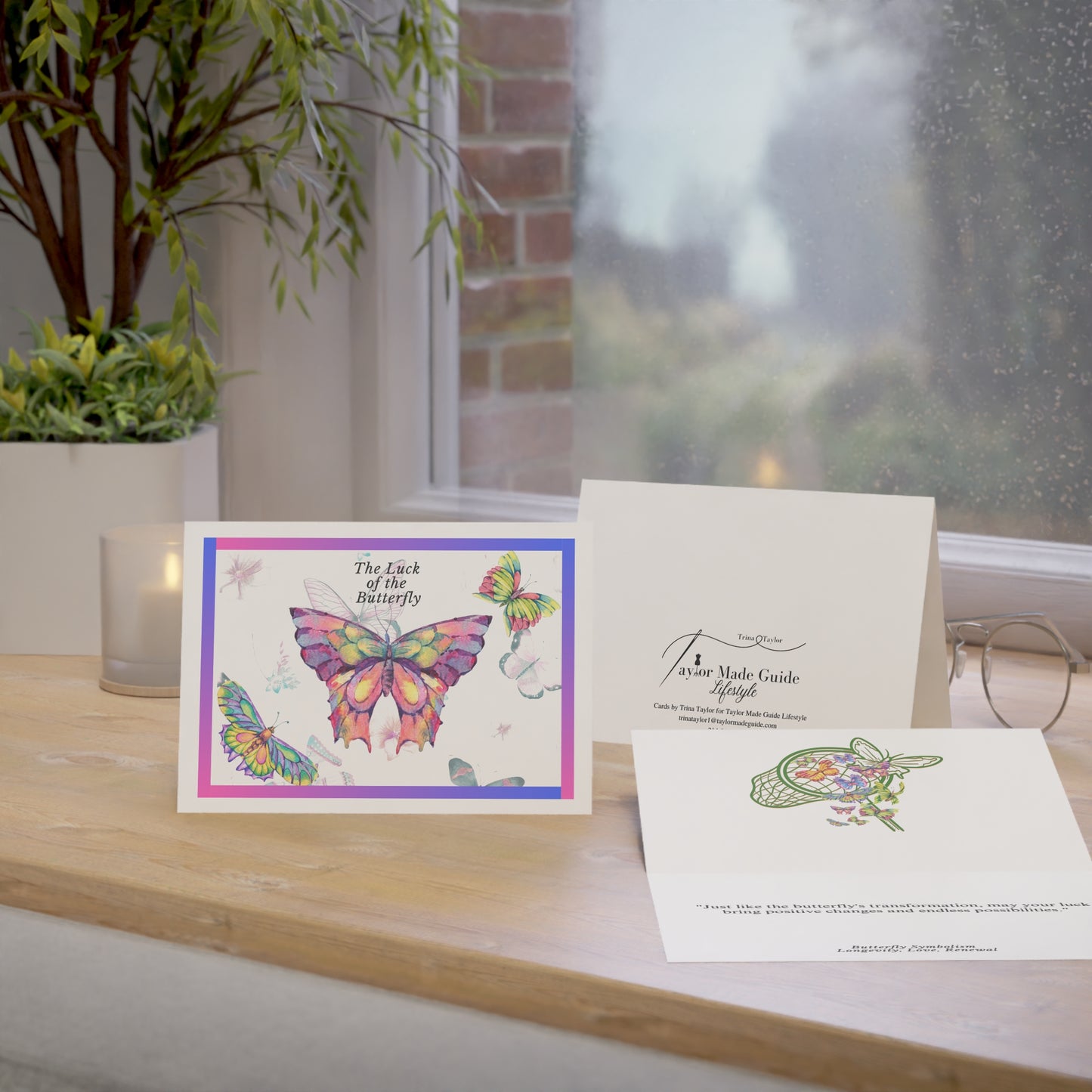 Lucky Butterfly, Greeting Cards (1, 10, 30, and 50pcs)