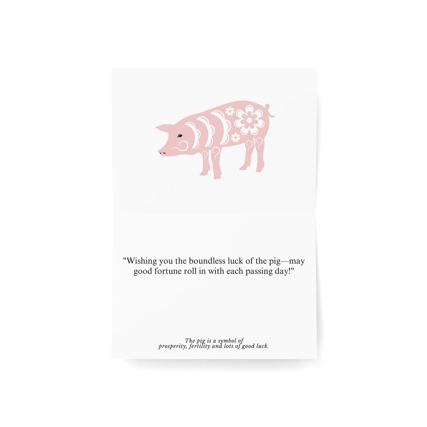 Lucky Pig, Greeting Cards (1, 10, 30, and 50pcs)