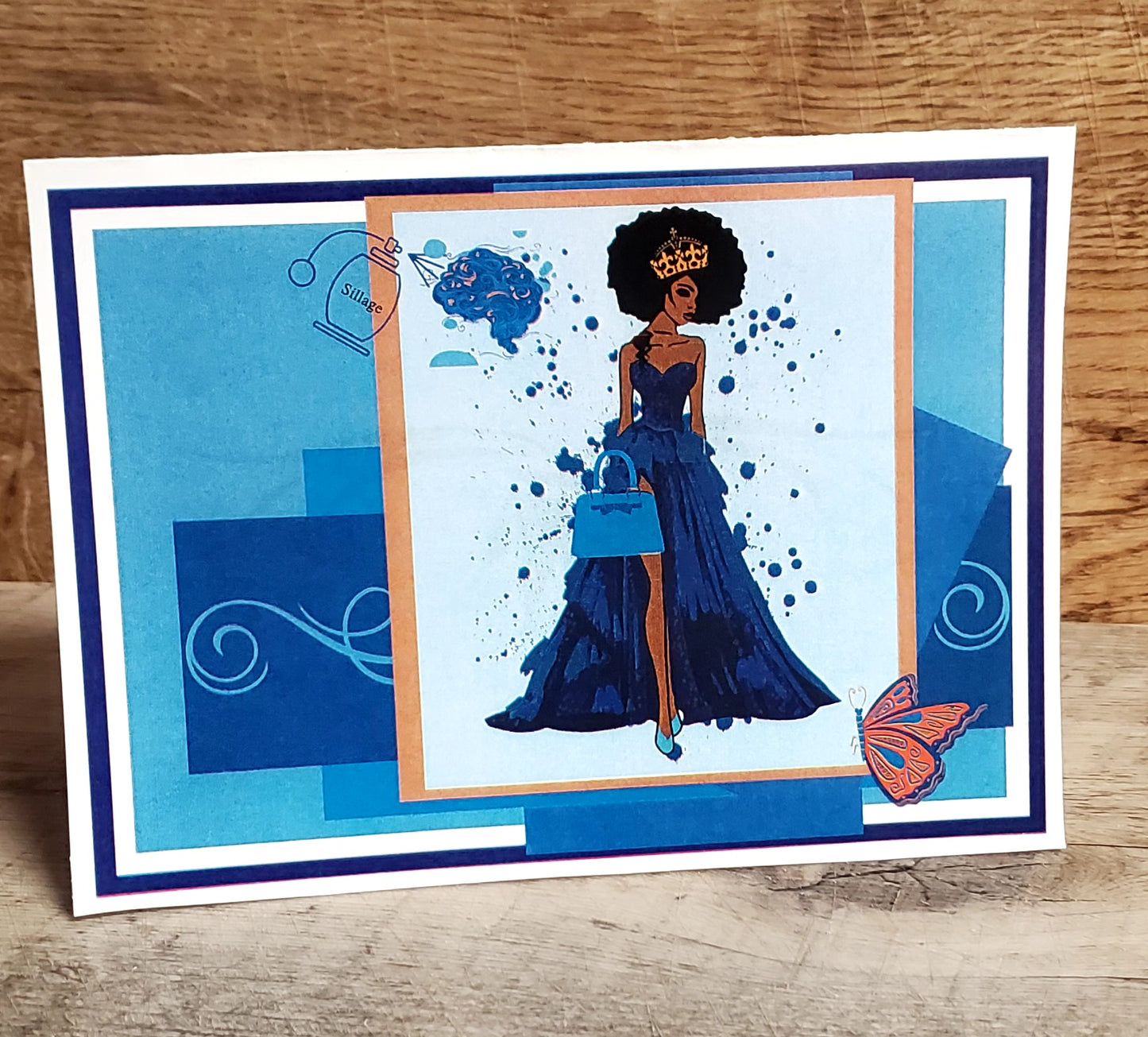 Evening Gown in color, Blue Bag