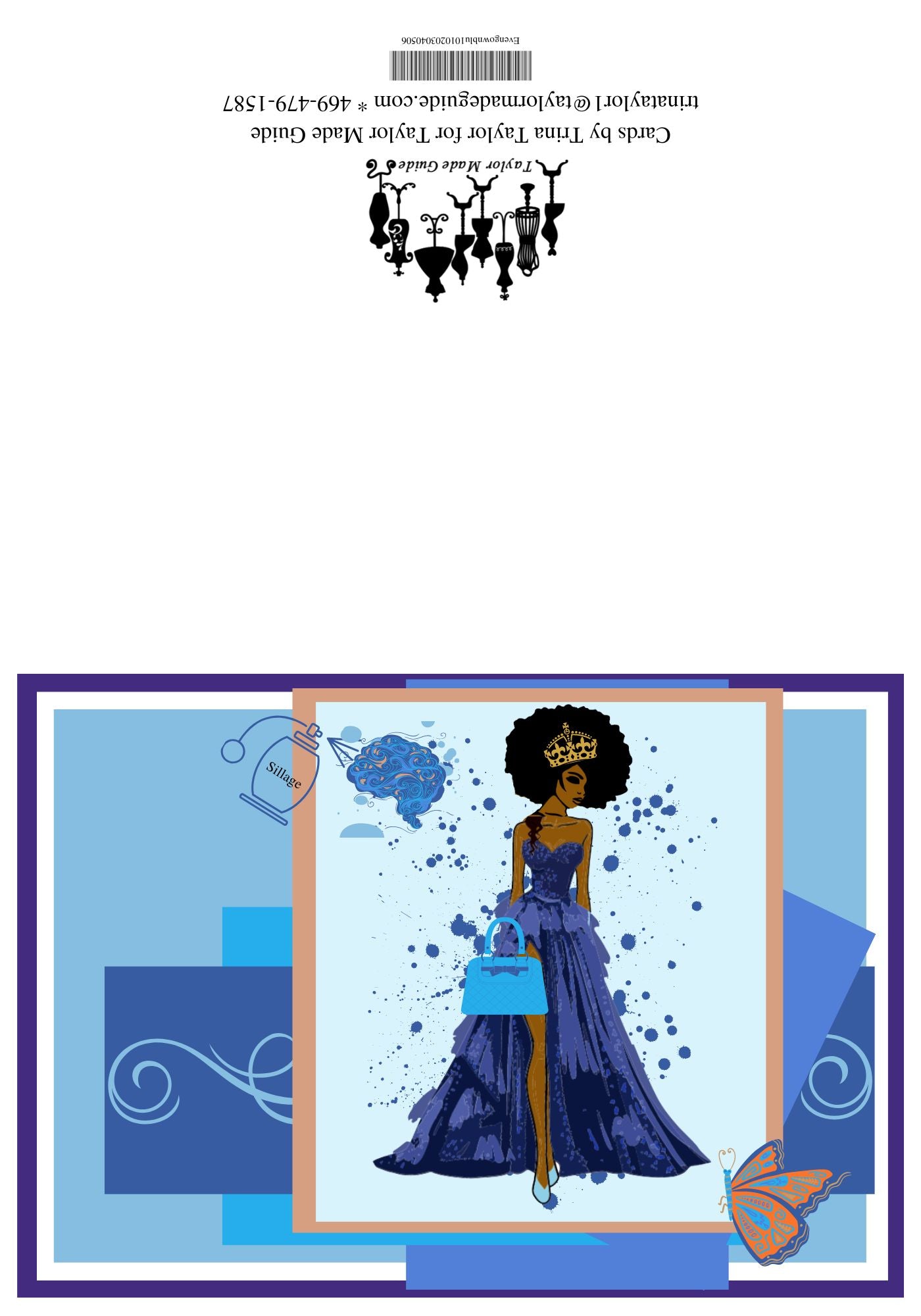 Evening Gown in color, Blue Bag