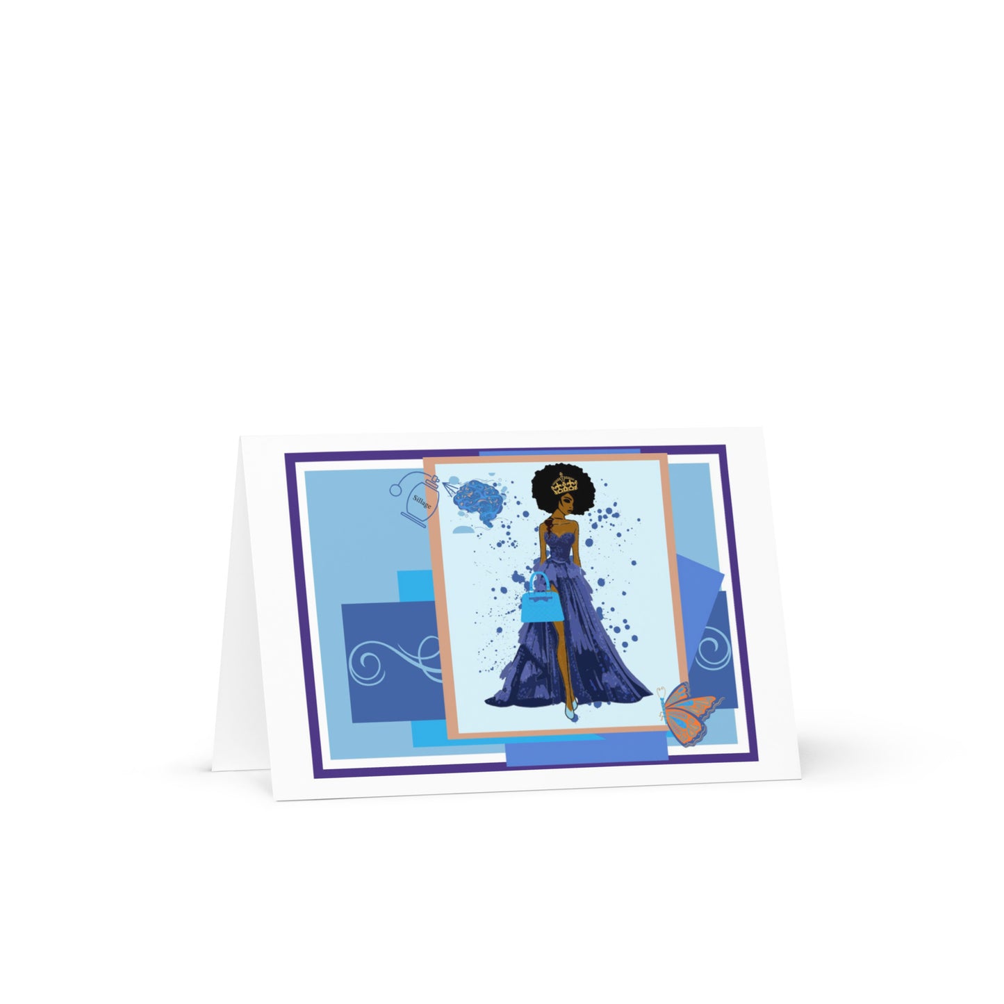 Evening Gown in color, Blue Bag
