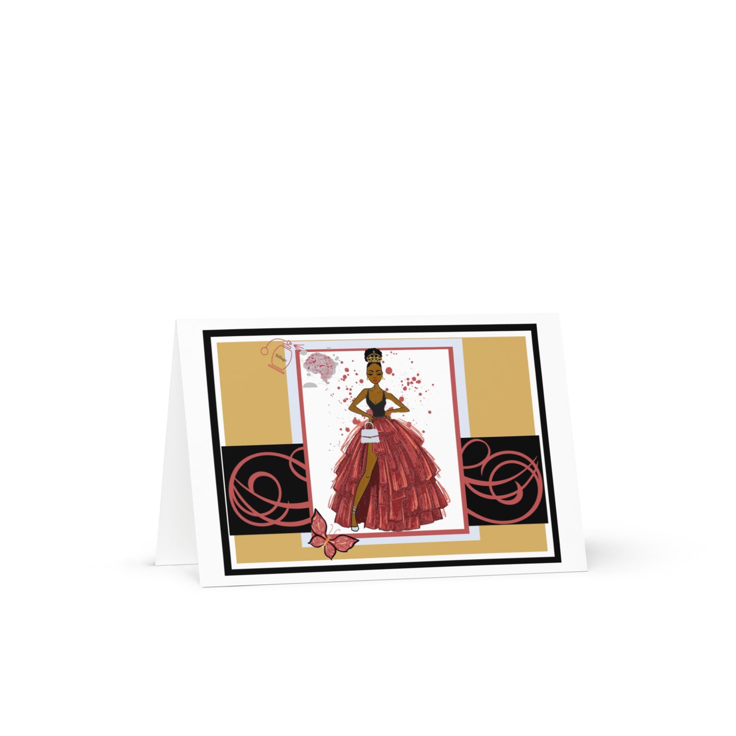 Evening Gown in Color, Silver Handbag